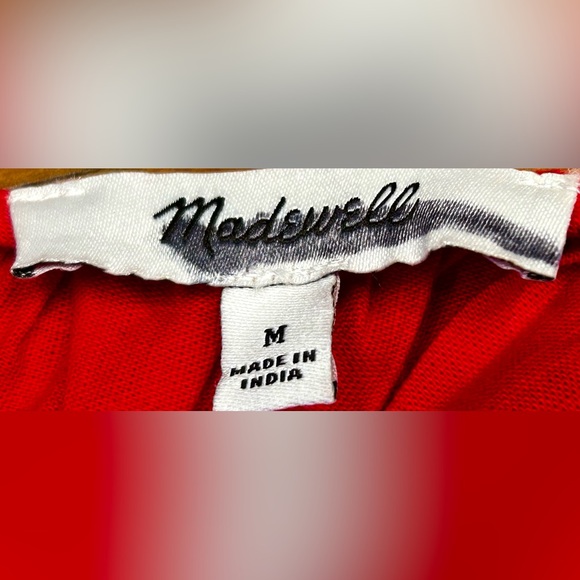 NEW Madewell Red Textured V-Neck Valentine’s Day Midi Dress with Pockets, Medium - Picture 12 of 15